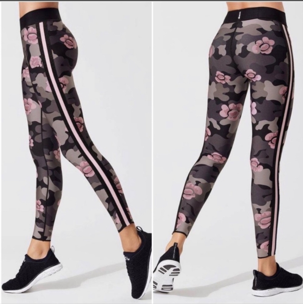 Ultracor Altitude Pink Floral Camo Leggings with Pink Stripes